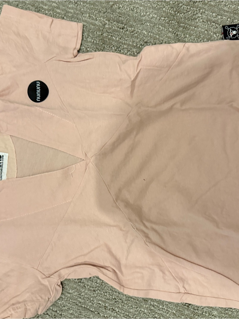 nununu Soft Blush V-Neck Short Sleeve Tee